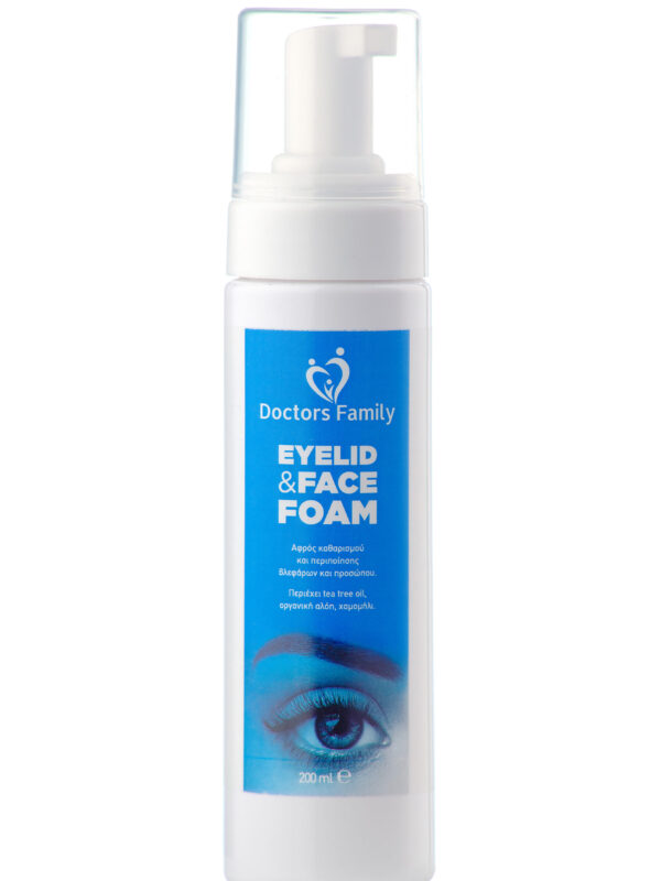 Eyelid and face cleansing foam to treat blepharitis, dry eyes, lacrimation and cataracts - Doctors Family Cosmetics.